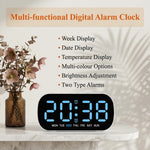 horloge numérique led moderne blanc affichage calendrier alarme
