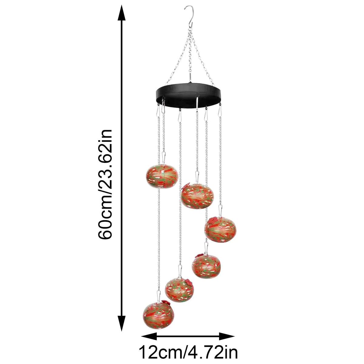 cloche vent moderne motifs floraux crochet métallique multiple couleurs extérieur