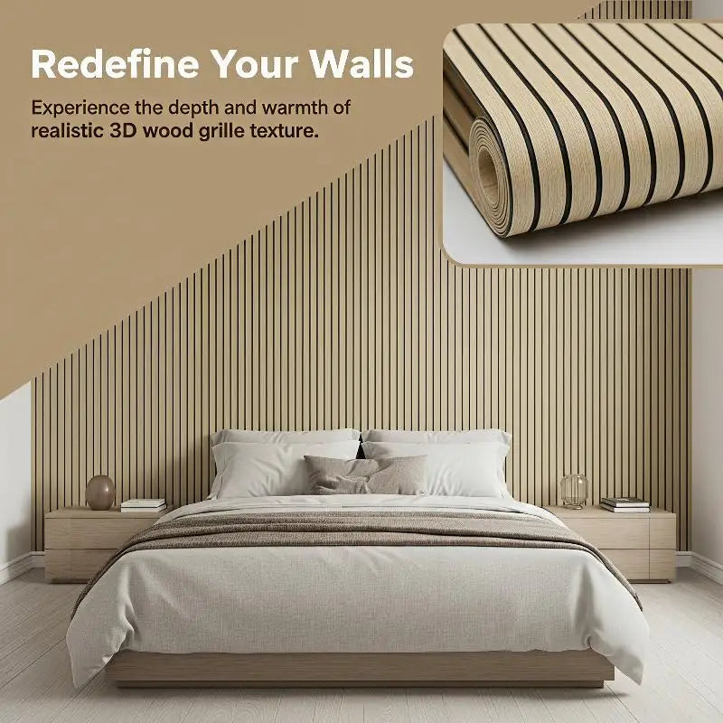 papier peint moderne lignes noires fond beige adhésif mural décoration salon opaque
