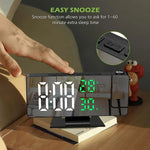 horloge projecteur numérique moderne affichage température couleur noir blanc verte rouge tactile