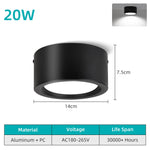 Lampe led ultra mince moderne blanc surface montée 20w 30w 10 15 sources rond