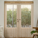rideau bohème semi transparent bois beige doré blanc salon decoration