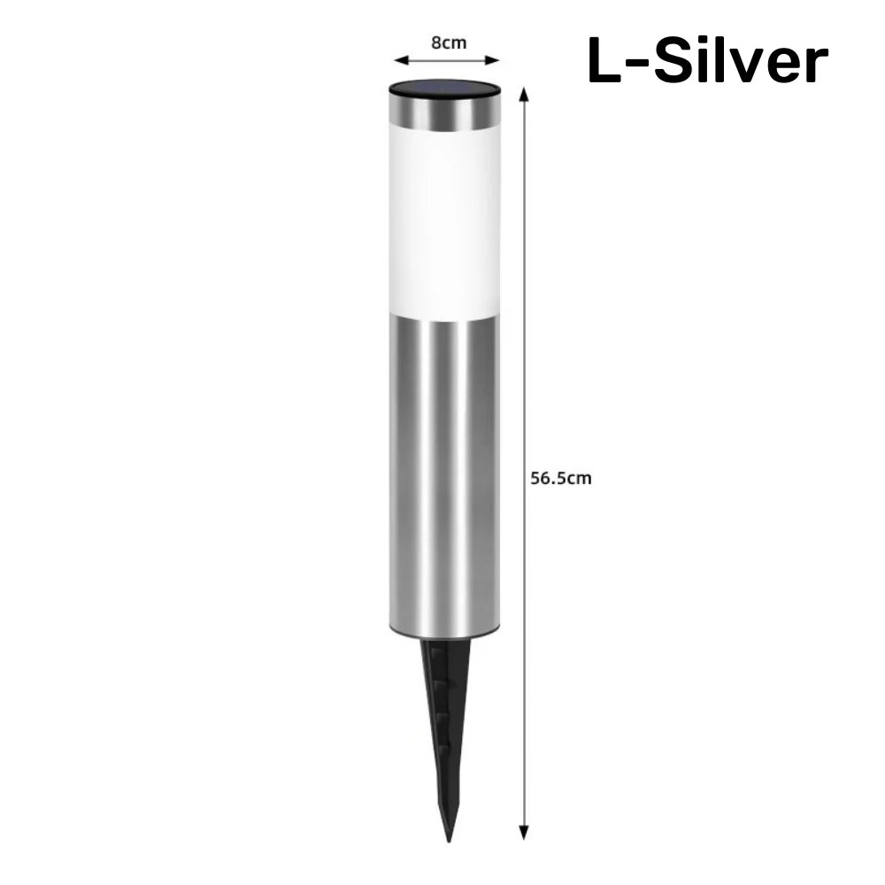 lampe solaire extérieure moderne éclairage chemin ip65 led acier inoxydable noir blanc argenté