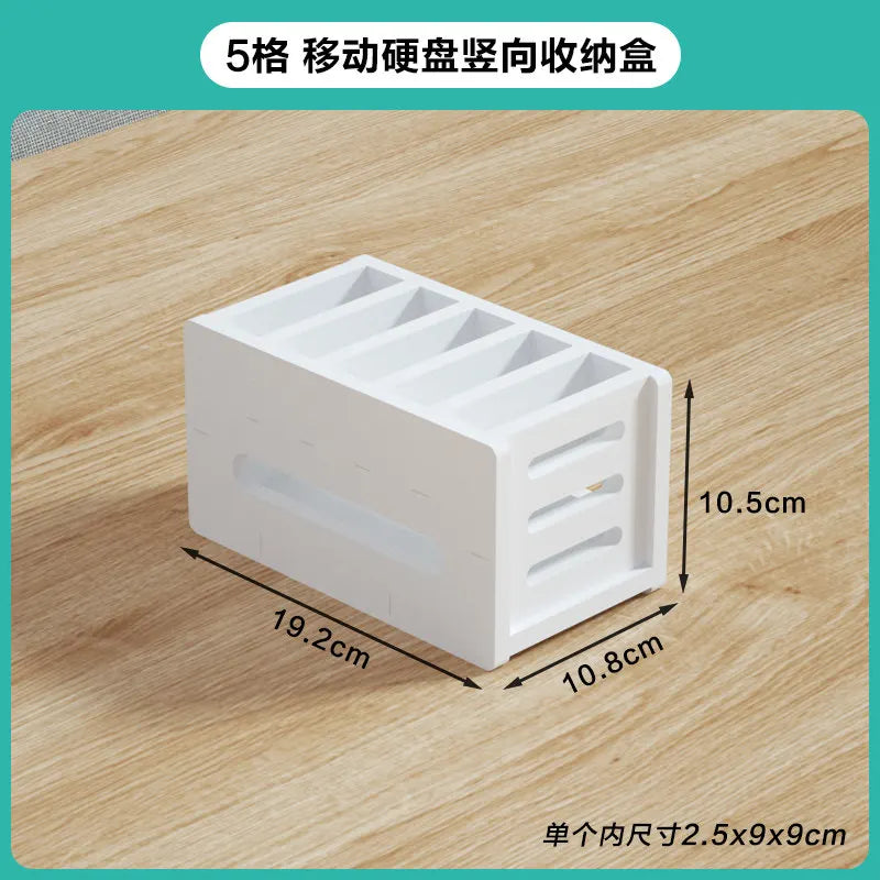 organisateur moderne blanc grille noire réutilisable porte cartes disques durs rangement vertical.storage.box