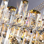 lustre pendentif cristal transparent feuilles dorées salon étude classique 2000 82000lm 90 260v