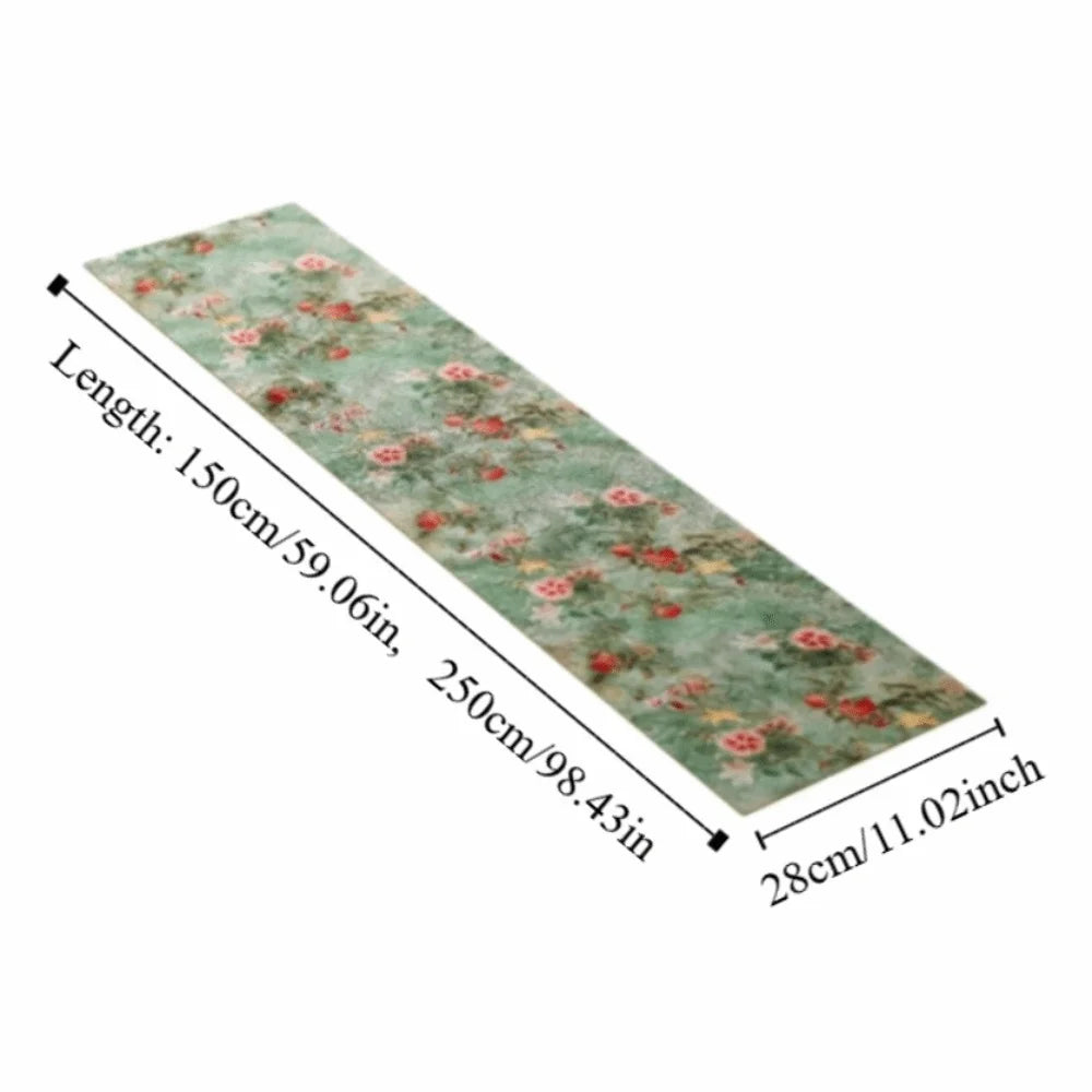 nappe décoration florale asiatique oiseaux motifs complexes couleurs vives longueur 150cm 250cm