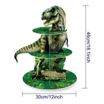 supports cupcakes dinosaures feuilles vert gris anniversaire jungle enfant thème jurassique festive occasionnels