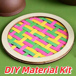 coasters tissés bambou multicolores traditionnels faits main opaques pack diy