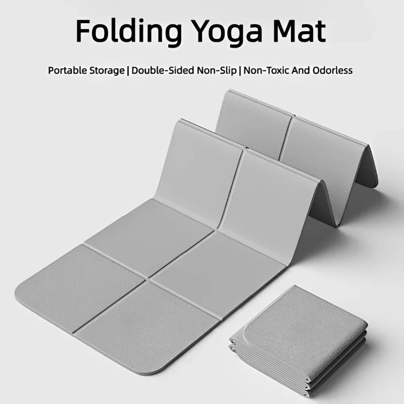 tapis yoga pliable gris ondulé texturé moderne 61x183cm antidérapant exercices physiques voyage