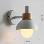 applique murale led moderne bois blanc scandinave fixée mur entrée chambre cuisine