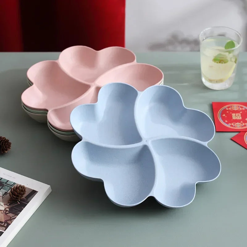 plateau compartiments fruits secs collations bonbons desserts rose bleu vert moderne minimaliste