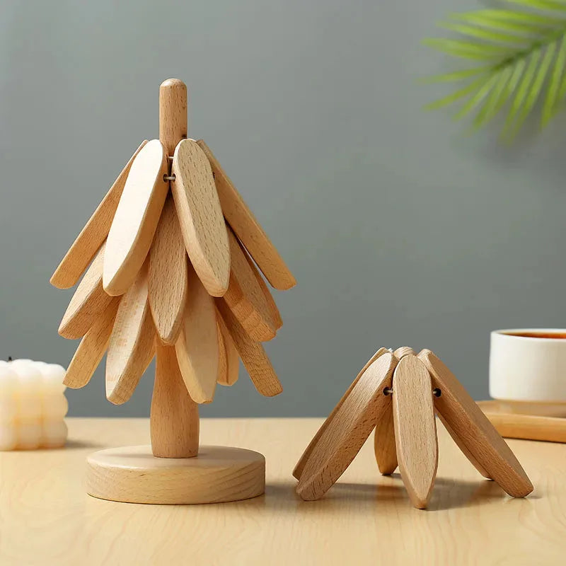 Dessous de plat bois avec motif arbre décoration naturelle