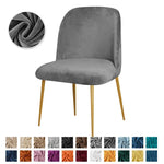 housses chaise velours élasthanne polyester moderne beige gris bleu orange pieds dorés
