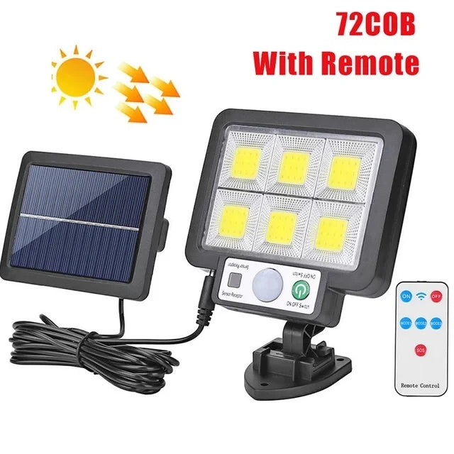 lampe solaire led extérieure détecteur mouvement ip65 moderne noire clips télécommande