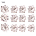 anneaux serviette feuilles or argent rose gold moderne élégants décoration table mariage noël