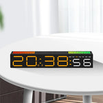 horloge led moderne réveil numérique lumière ambiance barre rythmique couleur réglable