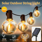 guirlande lumineuse solaire extérieure blanc doré 10m 3000k clips transparent vintage edison