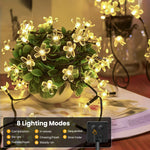 guirlande lumineuse solaire fleurs blanc doré 5m 20leds 7m 50leds moderne