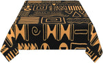 nappe rectangulaire géométrique moderne noire orange réutilisable polyester table manger festive vacances