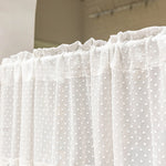 rideau blanc dentelle points transparent classique romantique inclusion polyester farmhouse vintage
