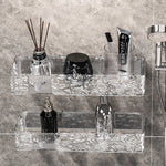 organisateur salle bain étagère murale transparent moderne luxe diffuseur huiles essentielles pots crème flacons