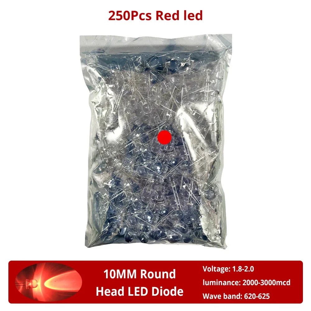 Diodes led bleu vert rouge jaune blanc rose violet orange 10mm ultra lumineuses modernes