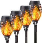 lumière solaire led flamme noire extérieure moderne jardin patio piscine