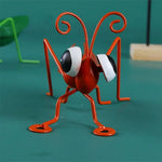 figurine insecte sauterelle verte bleu résine brillante artisanale moderne extérieur décoration jardin