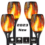 lumière solaire décorative moderne flamme artificielle motifs floraux noir orange jauneextérieur patio allée