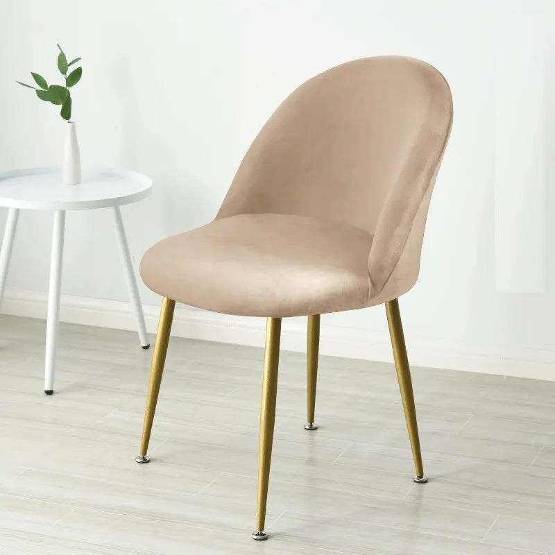 chaise moderne velours rose pâle vert foncé beige gris bleu turquoise pieds dorés assise