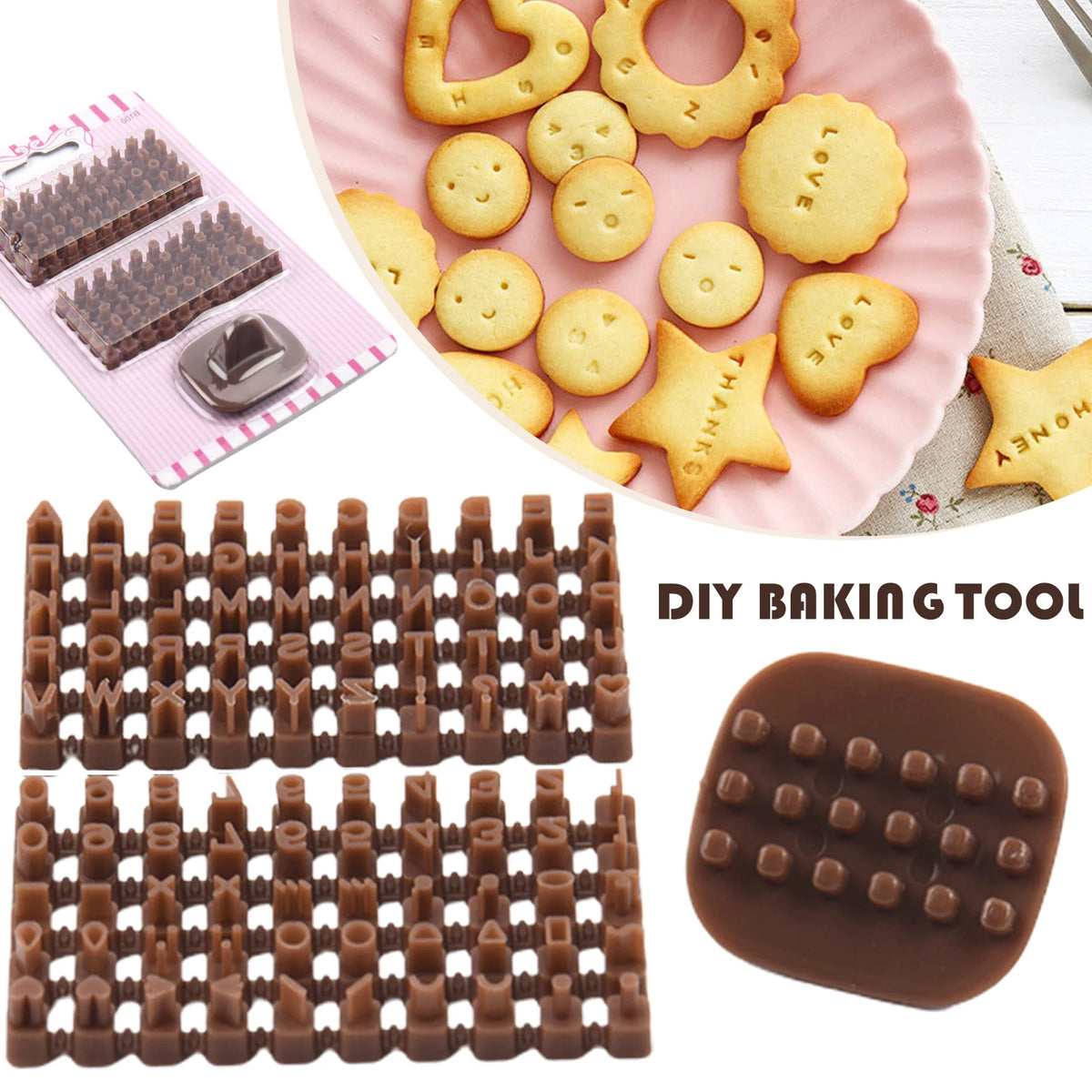 lettres numéros boîte rangement moule biscuits diy décoratif personnalisables alphabet géométrique