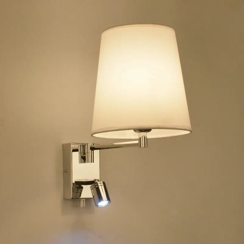 lampe murale moderne bras articulé abatjour beige chrome cuisine chambre coucher entree salles manger