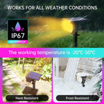 projecteur solaire led 29 couleur changeante ip67 moderne noir matextérieur jardin patio