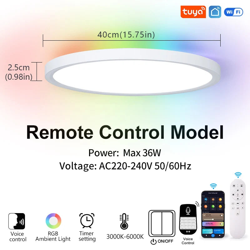 plafonnier intelligent led rgb blanc moderne murale éclairage quotidien adjustable smart lamp