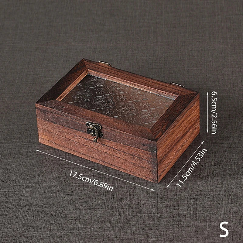 boîtes rangement bois marron gravure verre gravé traditionnel charnières bijoux bracelet collier boucles oreilles