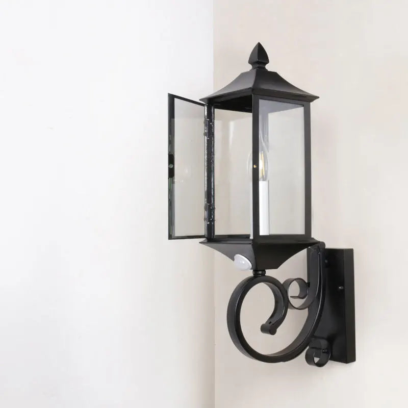 lampe murale noire classique transparente détecteur mouvement entrée couloir chambre coucher