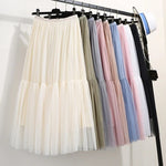 jupe midi plissée tulle transparente féminine élégante décontractée multiple niveaux printemps été