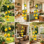 décoration intérieure guirlande citron feuille verte panier bol serviette tournesol farmhouse rustic