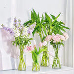 vases transparents modernes plastique inébranlables grandes tailles fleurs artificielles hydroponie