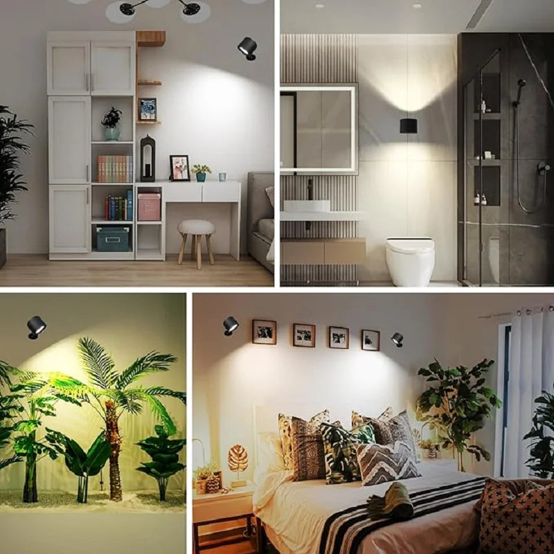 lampes murales led noir blanc rotation 360 variateur tactile moderne minimaliste chambre cuisine étude