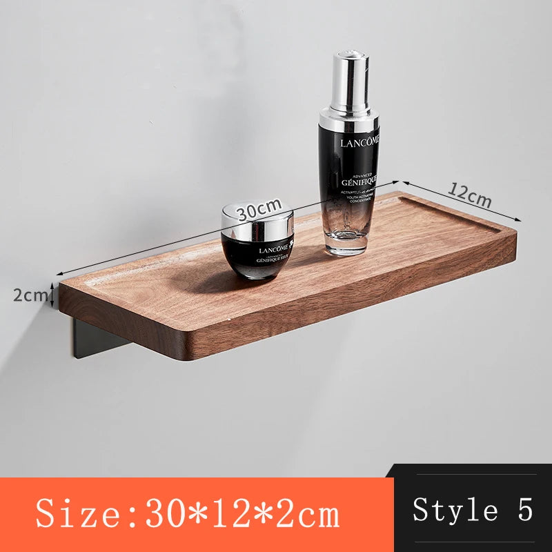 étagère bois naturel moderne minimaliste finition brillante fixation murale chambre salon salle bain