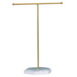 support bijoux or blanc marbre moderne hauteur 25.5cm largeur 18cm portable commercial domestique