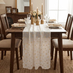 table table verte fleurs dorées noël saint valentin nouvelle année classique 90x180cm 90x300cm 90x400cm