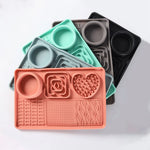assiette chien moderne assortiment motifs vert pastel gris rose imperméable silicone