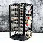 présentoir rotatif bijoux transparent noir rangement colliers boucles oreilles moderne utilitaire porte accessoirescrição