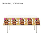nappe table festive motif animaux couleurs vives bébé enfant deco occasionnelleecerueuils ballons gâteaux