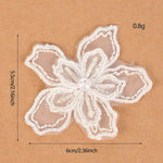 appliques decoratives dentelle blanche fleurs papillons broderie fine mariage decoration 20 pieces translucent