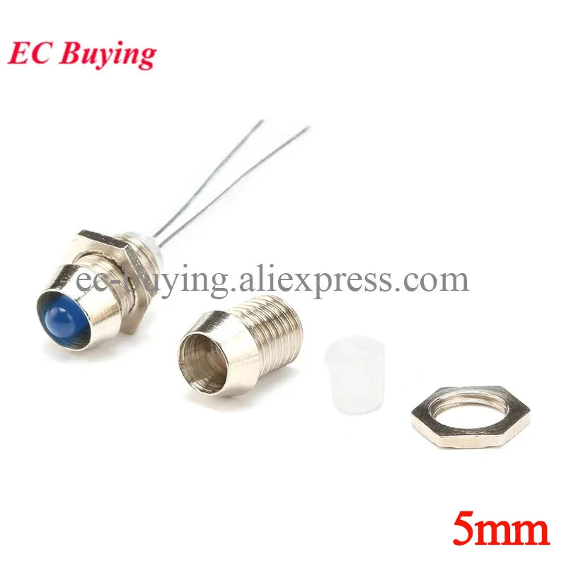 connecteurs led argentés bleus industriels vis couvercle protection 3mm 5mm sets montages bricolage