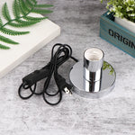 support lampe moderne noir blanc doré argenté rond lisse opacité câble prise us plug