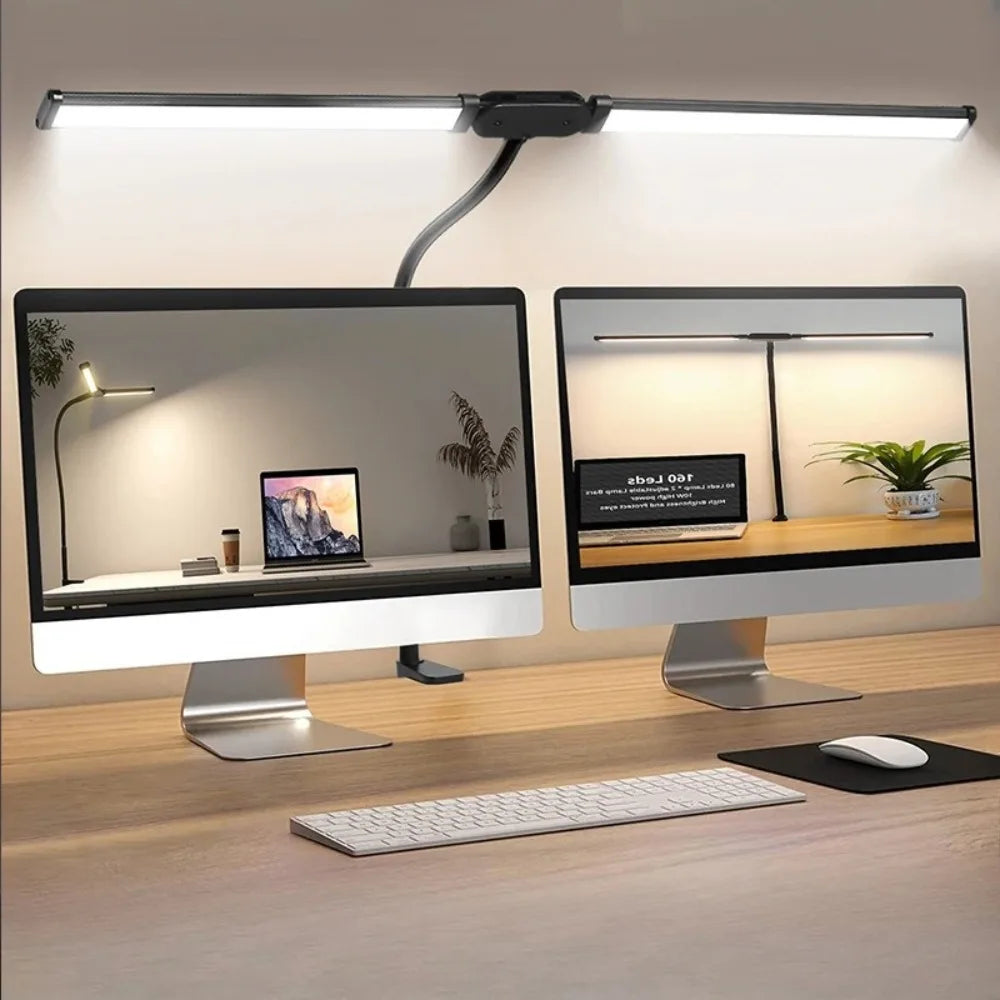 lampe double tête led noir moderne gooseneck adaptable usb étude lecture piano